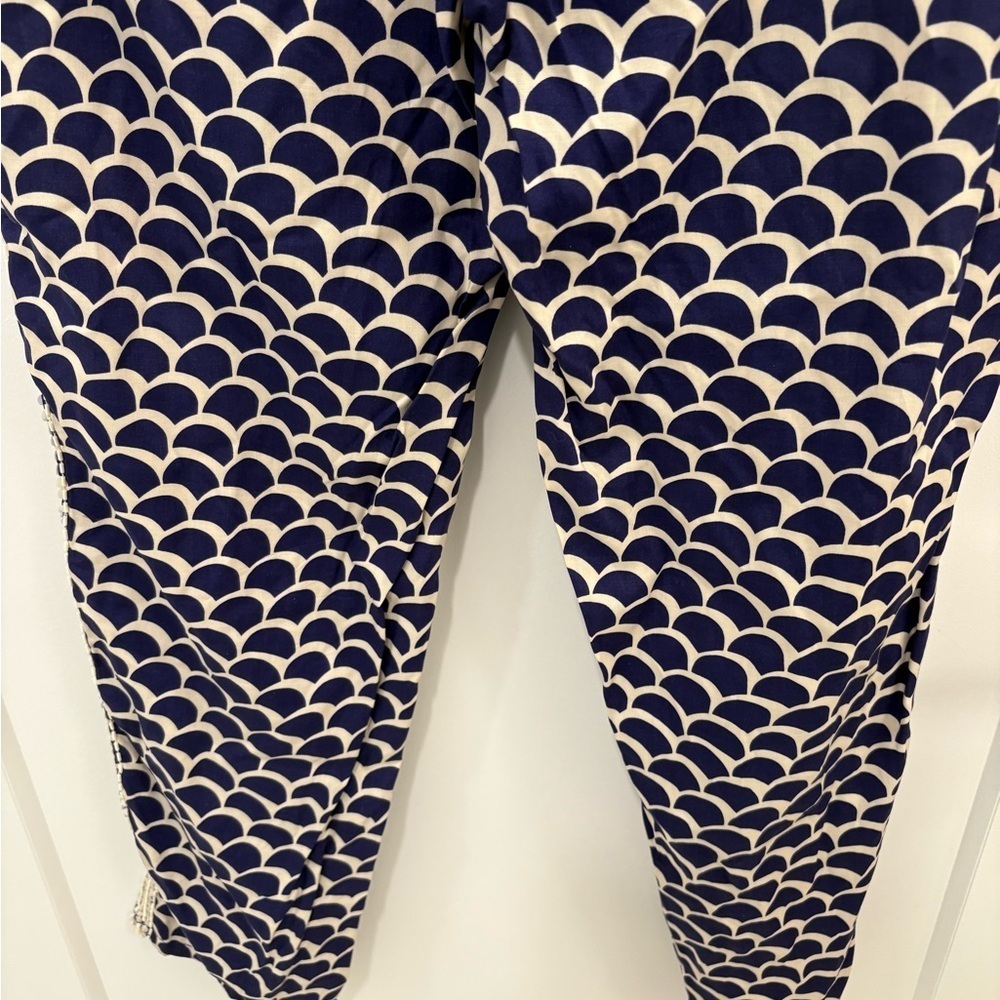 Anthropologie Beaded Joggers in Blue Scallop Motif Size XS - Picture 12 of 16